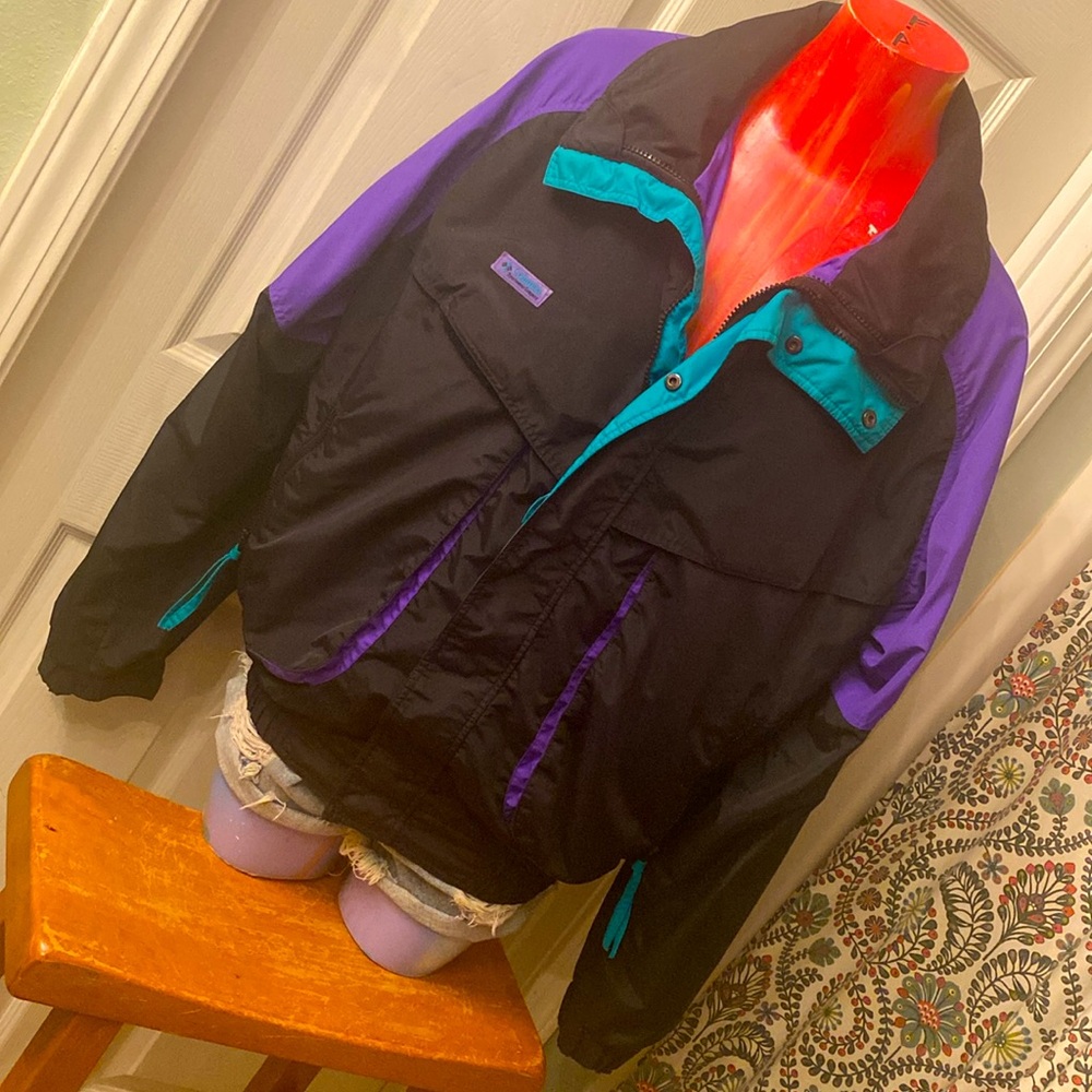 VINTAGE 80s 90s Men’s COLUMBIA Radical Sleeve Color Block Rad Jacket Coat